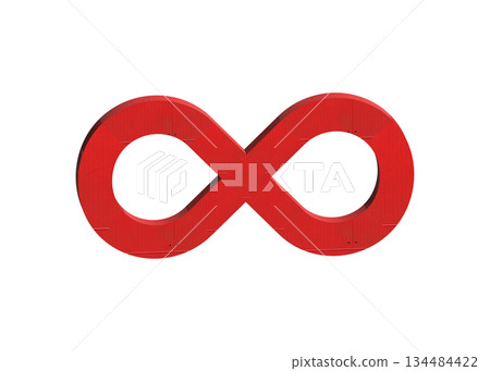 紅色無窮大符號的3D插圖 134484422