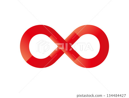 無窮符號 紅色無窮符號的示意圖 134484427