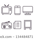Media icon set monochrome 134484871