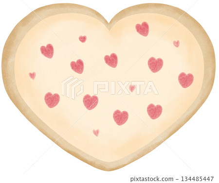 Coquette Valentine Cookie hand painted elements in romantic aesthetic Coquette Valentine Cookie hand painted elements in romantic aesthetic 134485447