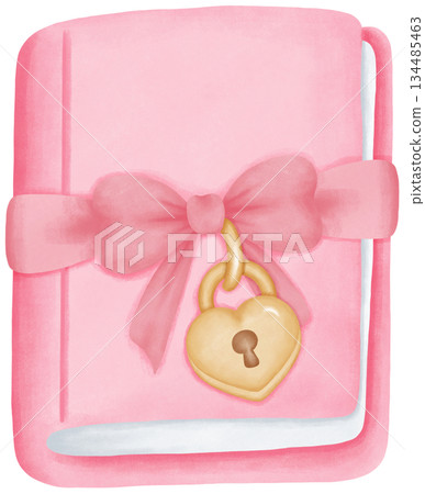 Coquette Valentine watercolor elements in cute romantic style Coquette Valentine watercolor elements in cute romantic style 134485463