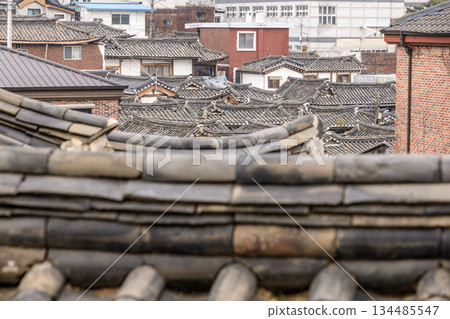 北村韓屋村的景色，有許多陡峭的山坡 134485547