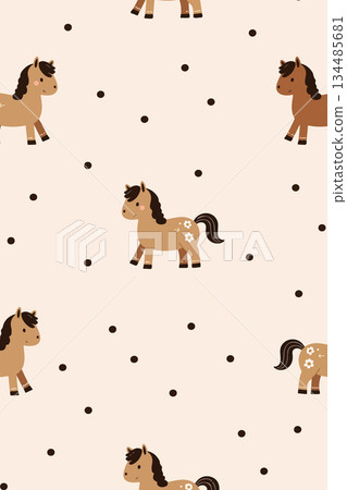 Cute Horse Pattern Cute Horse Pattern 134485681