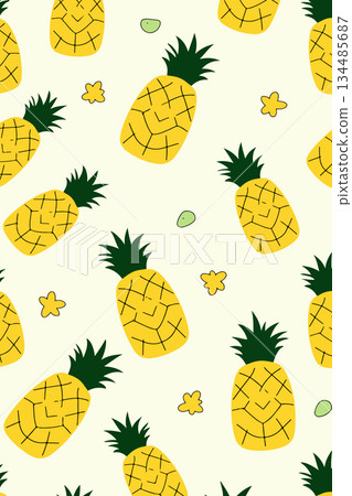 Pineapple Pattern Background 134485687