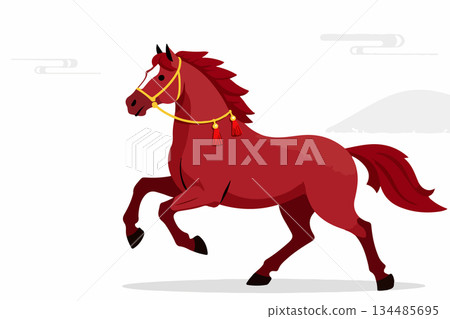 Red Horse Prancing 134485695