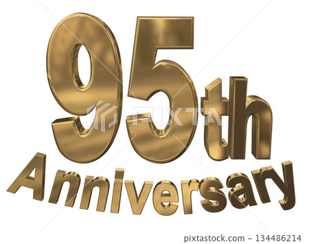 3DCG文字“95週年紀念/95週年閃耀標誌” 134486214