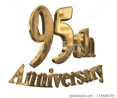 3DCG text "95th Anniversary/95th Anniversary Sparkling Mark" 134486370