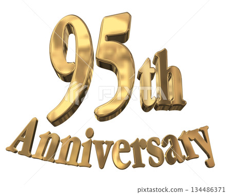 3DCG text "95th Anniversary/95th Anniversary Sparkling Mark" 134486371