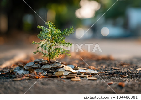 Financial image symbolizing investment and asset growth 134486381