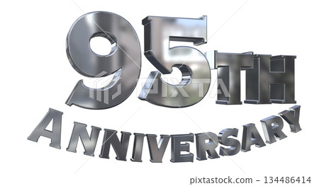 3DCG文字“95週年紀念/95週年閃耀標誌” 3DCG文字“95週年紀念/95週年閃耀標誌” 134486414