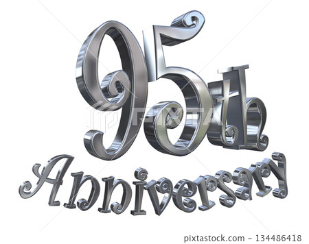 3DCG text "95th Anniversary/95th Anniversary Sparkling Mark" 134486418