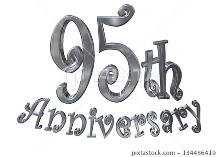 3DCG text "95th Anniversary/95th Anniversary Sparkling Mark" 134486419