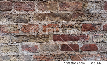 Weathered brick wall texture background Weathered brick wall texture background 134486615