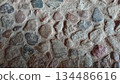 Stone pavement texture background 134486616
