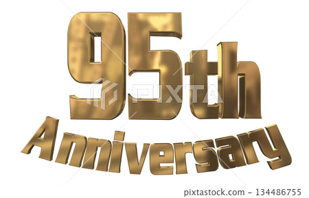 3DCG文字“95週年紀念/95週年閃耀標誌” 134486755