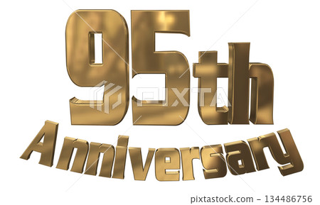 3DCG text "95th Anniversary/95th Anniversary Sparkling Mark" 134486756