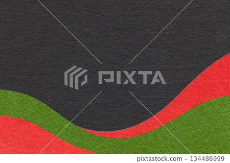 Textured black paper background with red and green wavy lines and waves, copy space for banner, presentation Textured black paper background with red and green wavy lines and waves, copy space for banner, presentation 134486999
