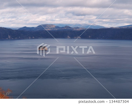 Lake Mashu in the late fall 134487304