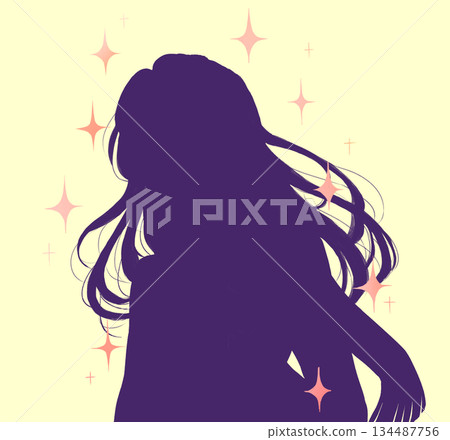 Woman going out Winter image Sparkling silhouette Woman going out Winter image Sparkling silhouette 134487756