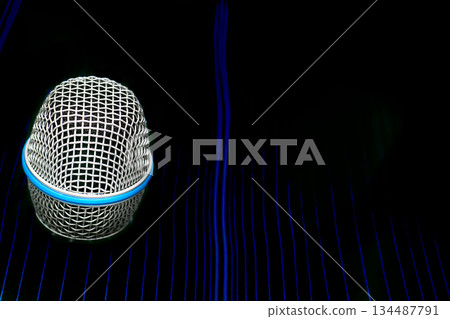New vocal microphone head mesh to protect on black blue New vocal microphone head mesh to protect on black blue 134487791