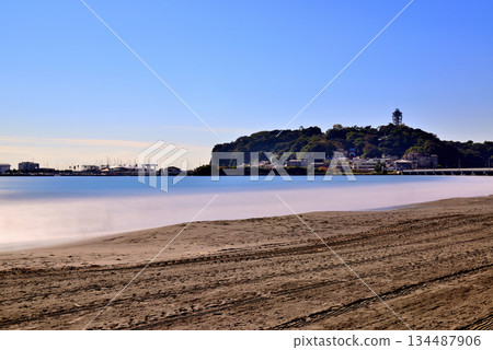 Kanagawa Enoshima Coast Higashihama Beach Long-time shooting 134487906