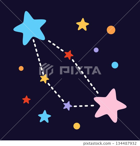 cartoon constellation, flat style 134487932