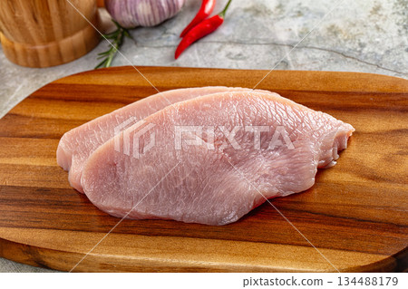 Raw turkey breast fillet steak Raw turkey breast fillet steak 134488179