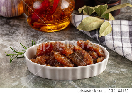 Salted herring fish caviar snack 134488183