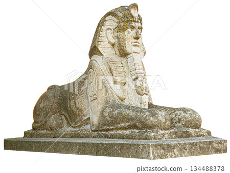 Ancient egyptian sphinx statue on transparent background Ancient egyptian sphinx statue on transparent background 134488378