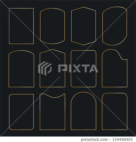 Gold vector borders Luxury minimalist collection. Gold vector borders Luxury minimalist collection. 134488405