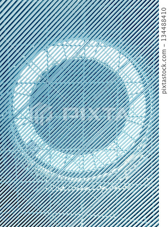 Architectural ceiling pattern with circular light element Architectural ceiling pattern with circular light element 134488410