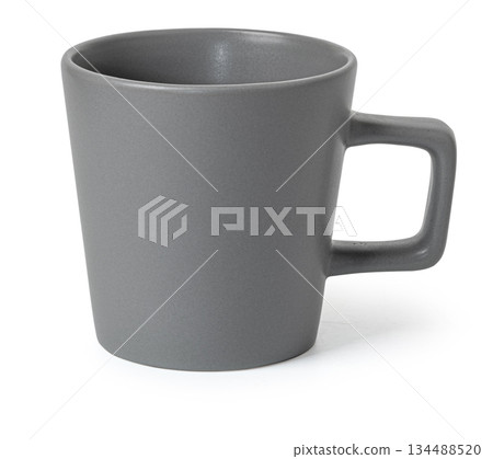 Grey ceramic matte coffee mug isolated on white 134488520