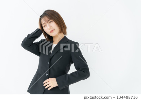 女商人，年輕女子，擔心 134488716