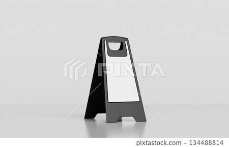 Versatile Blank Plastic Sign Board Mock up. 3D Rendering. Versatile Blank Plastic Sign Board Mock up. 3D Rendering. 134488814