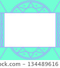 Tarot card style frame, neon blue 134489616