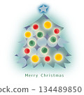 Blue luminous Christmas tree 134489850