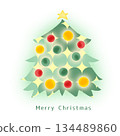 Green luminous Christmas tree 134489860