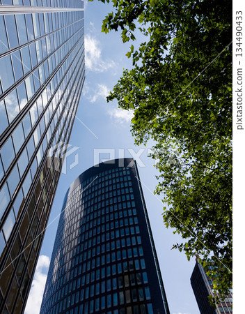 low angle view on modern office building 134490433