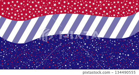 Patriotic Stars and Stripes Background in Red Blue and White for National Celebration Design. 134490555