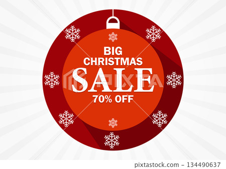 Big Christmas Sale 70% Off Festive Discount Circle Badge Big Christmas Sale 70% Off Festive Discount Circle Badge 134490637