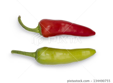 Top view peper on white background 134490755