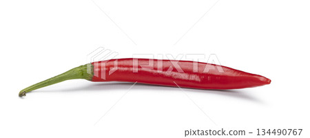 Side view of red pepper on white background 134490767