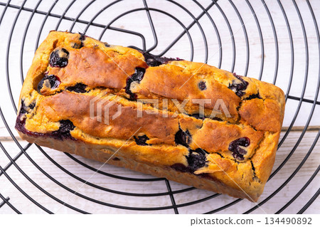 Blueberry Pound Cake 134490892