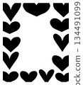 Heart Frame rectangle Valentine's Day. Vector graphic line black and white illustration. For poster, invitation, backdrop, ad, sale promotion, print for t-shirt 134491099