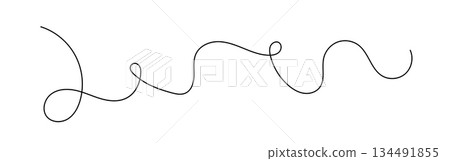 Doodle swirl isolated line, vector curve simple illustration Doodle swirl isolated line, vector curve simple illustration 134491855