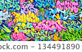 Cool Seamless Colorful Modern Abstract Urban Style Hiphop Graffiti Street Art Vector Background 134491890