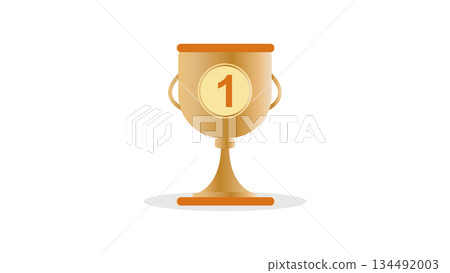 Golden trophy award illustration for winner achievement and success Golden trophy award illustration for winner achievement and success 134492003