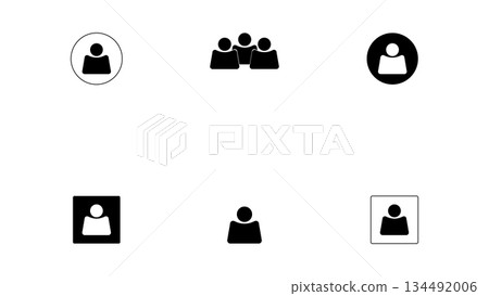 Minimal User Profile Icon Set Vector Minimal User Profile Icon Set Vector 134492006