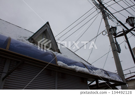 Roof and electric wires 134492128