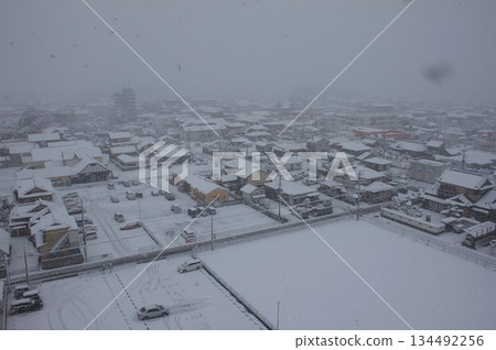 Town with snow 134492256
